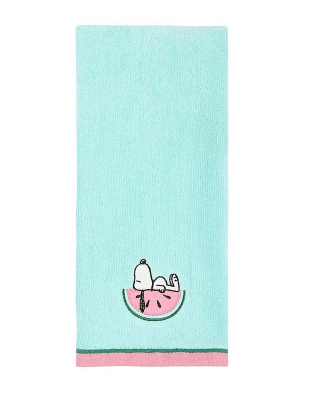 Peanuts Summer Snoopy Hand Towels & Watermelon Embroidery 2pk Set Brand New